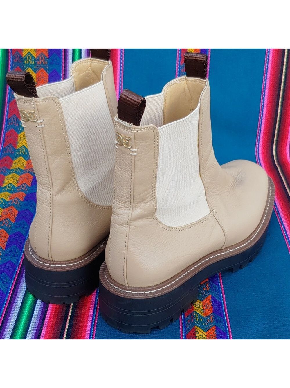 Sam Edelman Women's Cream Chelsea Slip-on Ankle Boots size 9W - Picture 14 of 16